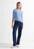 Basic T-Shirt in Unifarbe soda blue