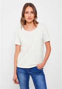 Basic T-Shirt in Unifarbe vanilla white
