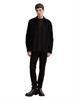 Basic T-Shirt in Waffelstruktur black