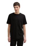 Basic T-Shirt in Waffelstruktur black