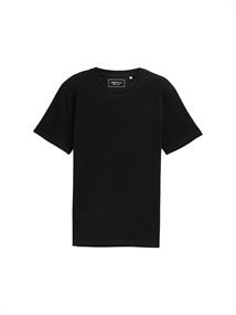 Basic T-Shirt in Waffelstruktur black