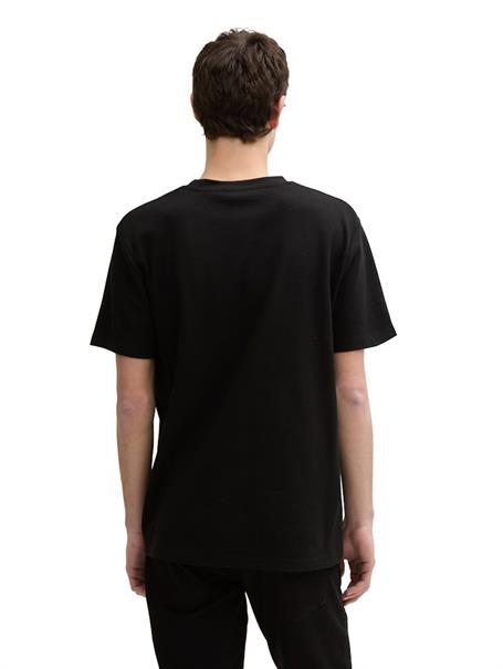 Basic T-Shirt in Waffelstruktur black