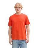 Basic T-Shirt in Waffelstruktur deep fiery orange