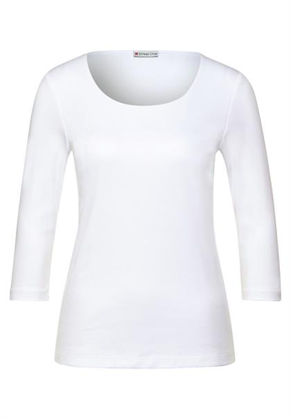 Basic T-Shirt mit 3/4 Arm white
