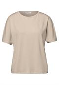 Basic T-Shirt mit Dropped Shoulders cotton beige