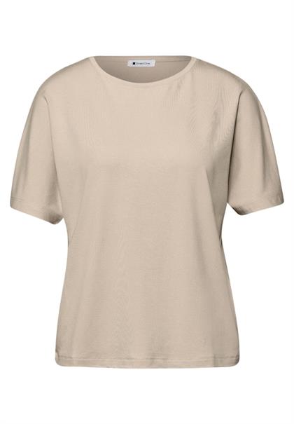 Basic T-Shirt mit Dropped Shoulders cotton beige