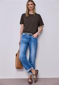 Basic T-Shirt mit Dropped Shoulders espresso brown