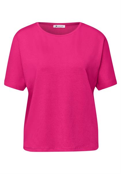 Basic T-Shirt mit Dropped Shoulders magenta dream