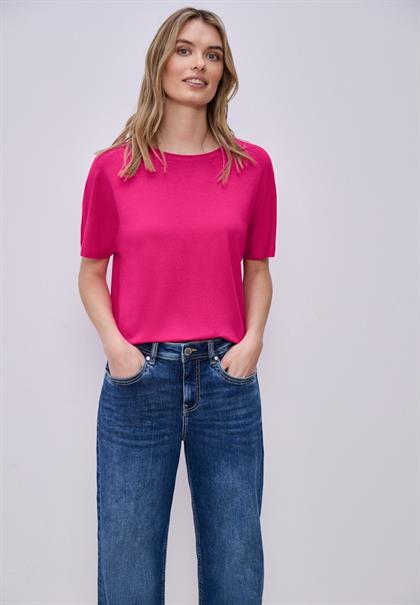 Basic T-Shirt mit Dropped Shoulders magenta dream