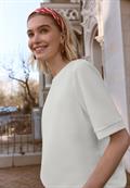 Basic T-Shirt mit Kurzarm und Rundhals off white