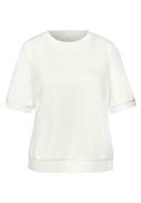 Basic T-Shirt mit Kurzarm und Rundhals off white