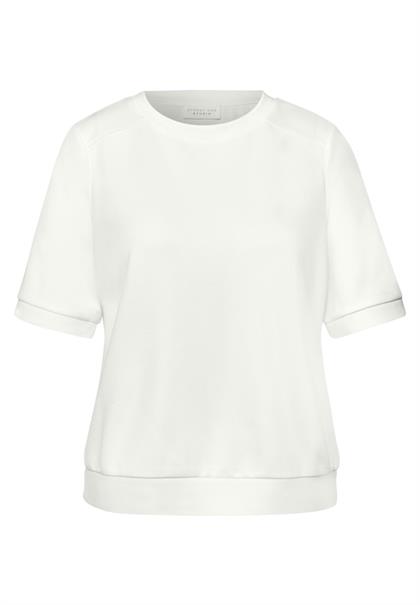 Basic T-Shirt mit Kurzarm und Rundhals off white