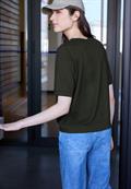 Basic T-Shirt mit Kurzarm und Rundhals oil green