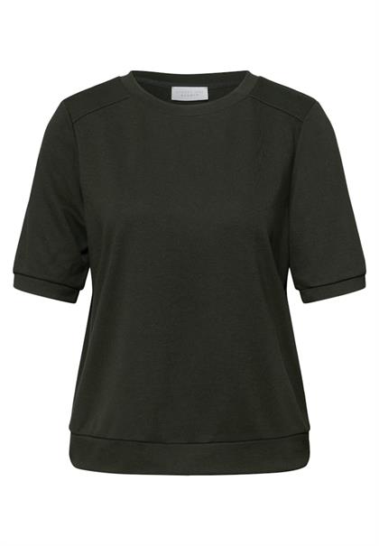 Basic T-Shirt mit Kurzarm und Rundhals oil green