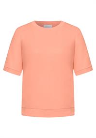 Basic T-Shirt mit Kurzarm und Rundhals soft tangurine