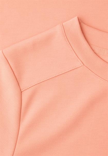 Basic T-Shirt mit Kurzarm und Rundhals soft tangurine