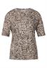 Basic T-Shirt mit Leo-Muster creamy brown