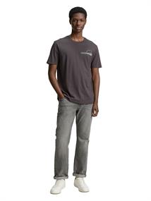 Basic T-Shirt mit Logo-Print pavement grey