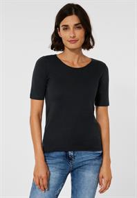 Basic T-Shirt mit Rundhals in Unifarbe black