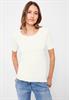 Basic T-Shirt mit Rundhals in Unifarbe vanilla white