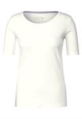 Basic T-Shirt mit Rundhals in Unifarbe vanilla white