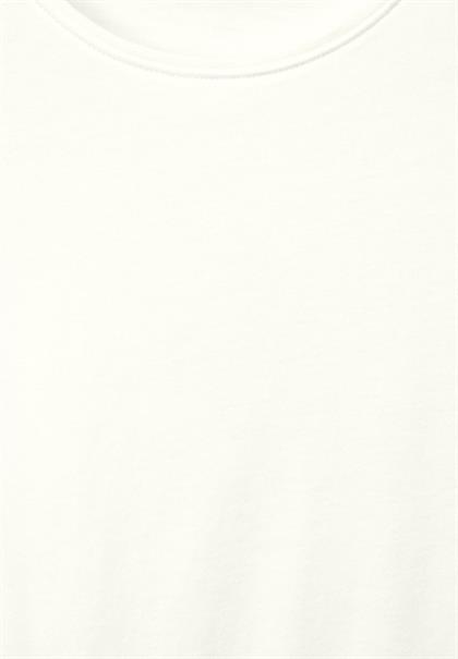 Basic T-Shirt mit Rundhals in Unifarbe vanilla white