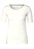 Basic T-Shirt mit Rundhals in Unifarbe vanilla white