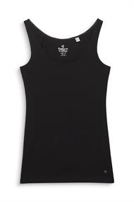 Basic-Top aus Baumwoll-Stretch black