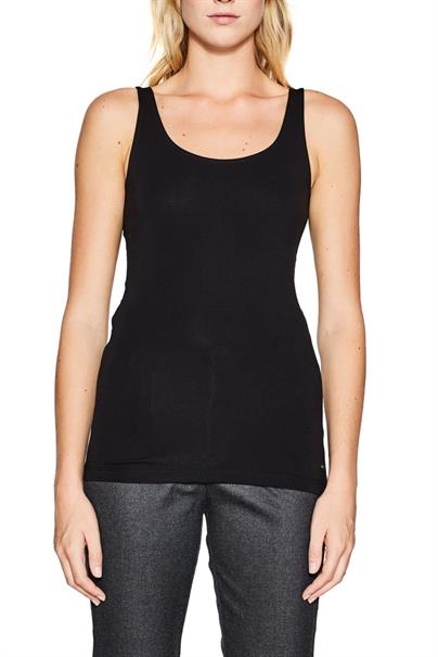 Basic-Top aus Baumwoll-Stretch black