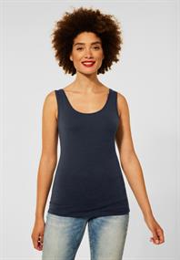 Basic Top in Unifarbe deep blue