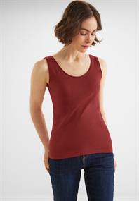 Basic Top in Unifarbe foxy red
