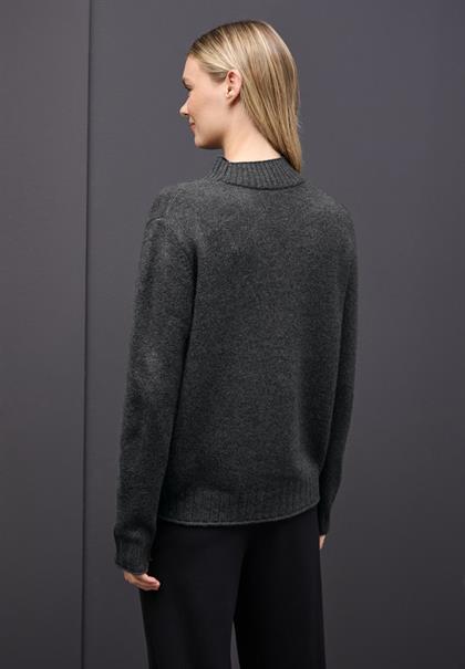 Basic Turtleneck Pullover gravel grey mel.