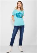 Basicshirt mit Frontprint clary mint