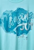 Basicshirt mit Frontprint clary mint