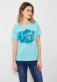 Basicshirt mit Frontprint clary mint