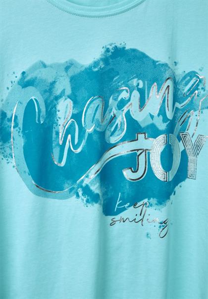 Basicshirt mit Frontprint clary mint
