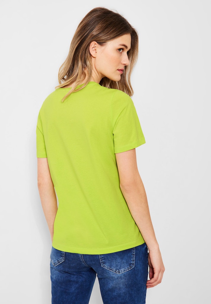 Cecil Damen T-Shirt Basicshirt mit Frontprint limelight yellow bequem  online kaufen bei