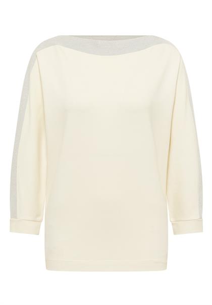 Batwing Shirt mit Tape creamy white