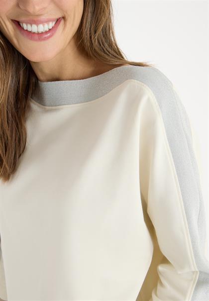 Batwing Shirt mit Tape creamy white