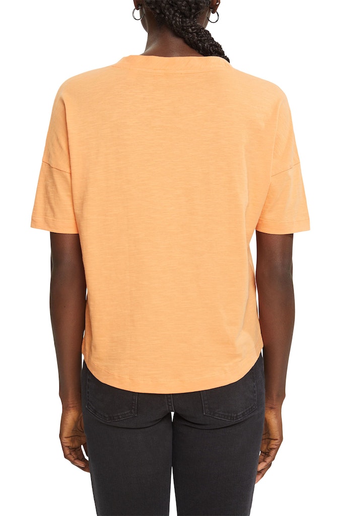 baumwoll-t-shirt-mit-geometrischem-print-golden-orange