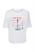 Baumwoll-T-Shirt mit geometrischem Print white