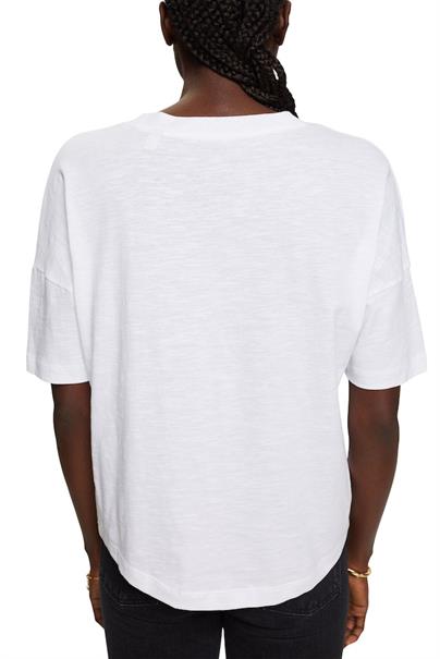 Baumwoll-T-Shirt mit geometrischem Print white