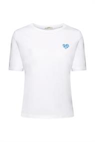 Baumwoll-T-Shirt mit herzförmigem Logo white