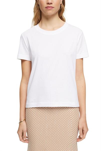 Baumwoll-T-Shirt mit Rundhalsausschnitt white