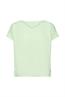 Baumwoll-T-Shirt mit V-Ausschnitt citrus green