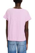 Baumwoll-T-Shirt mit V-Ausschnitt lilac
