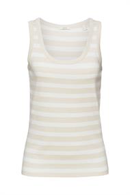 Baumwoll-Tanktop mit Streifen light taupe