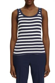 Baumwoll-Tanktop mit Streifen navy