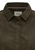 Baumwollbluse mit Brusttasche dark olive