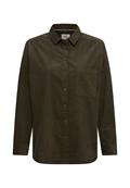 Baumwollbluse mit Brusttasche dark olive
